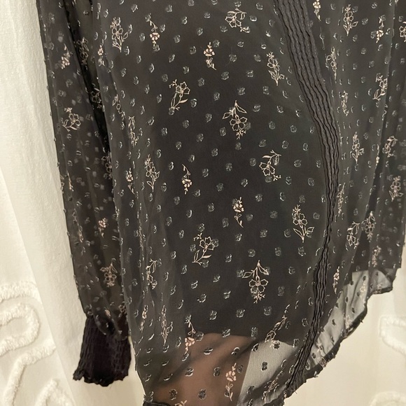 Lauren Conrad Embroidered Lined Sheer Top - Picture 4 of 10
